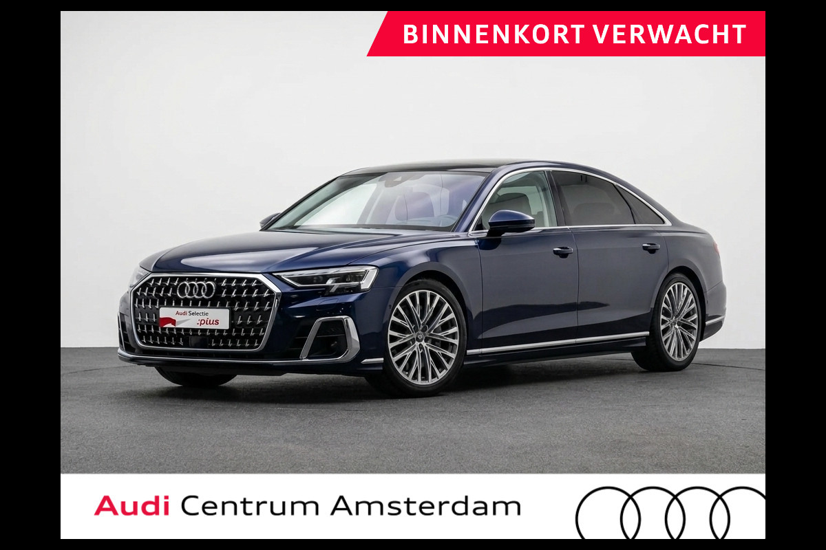 Audi A8 60 TFSI e quattro Lang 462pk | Komt begin juni binnen | Panoramadak | Ventilatie + massage voor en achter | HUD | Luchtvering