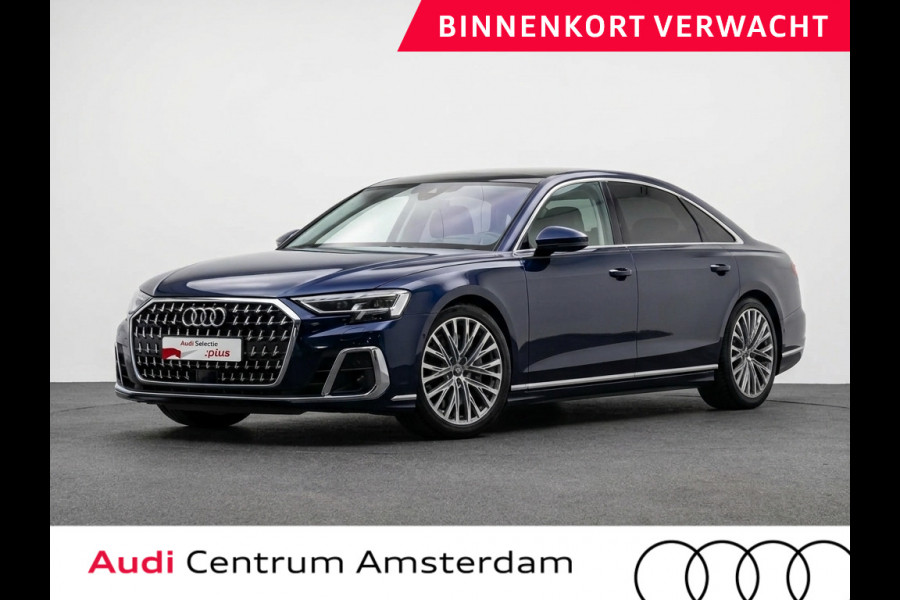 Audi A8 60 TFSI e quattro Lang 462pk | Komt begin juni binnen | Panoramadak | Ventilatie + massage voor en achter | HUD | Luchtvering
