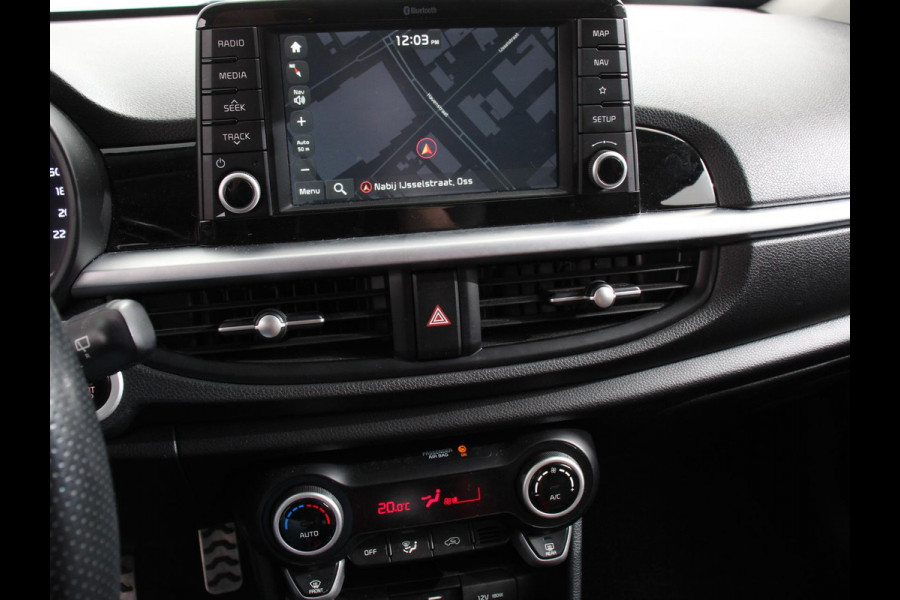 Kia Picanto 1.0 T-GDI 100pk ! GT-Line Leder Keyless Navigatie Apple Carplay/Android Auto Stoelverwarming Lichtmetalen Velgen Cruise Control Climate Control Camera Parkeer sensoren Bluetooth