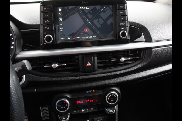 Kia Picanto 1.0 T-GDI 100pk ! GT-Line Leder Keyless Navigatie Apple Carplay/Android Auto Stoelverwarming Lichtmetalen Velgen Cruise Control Climate Control Camera Parkeer sensoren Bluetooth