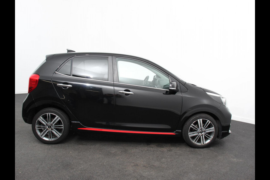 Kia Picanto 1.0 T-GDI 100pk ! GT-Line Leder Keyless Navigatie Apple Carplay/Android Auto Stoelverwarming Lichtmetalen Velgen Cruise Control Climate Control Camera Parkeer sensoren Bluetooth