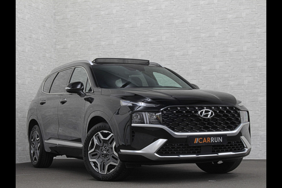 Hyundai Santa Fe 1.6 T-GDI PHEV Premium Plus Sky | Panorama | 360 Camera | ACC | 100% SOH | Krell-Sound | Head-Up | Stoelventilatie | Leder | Memory | Keyless-Entry | Stoelverwarming V+A | Stuurwielverwarming | Alcantara Hemel | Dodehoek | Lane Assist | Full-LED | 19 inch | Carplay | Zonwering | Getint Glas |