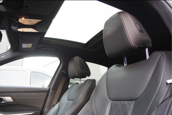 BMW 3-serie 330e M-SPORT SCHUIFDAK, INDIVIDUAL LEDER, LASER, HUD, HARMAN/KARDON, ADAPT. CRUISE, SPORTSTOELEN, DRAVIT GRAU