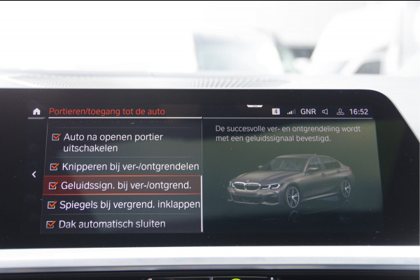 BMW 3-serie 330e M-SPORT SCHUIFDAK, INDIVIDUAL LEDER, LASER, HUD, HARMAN/KARDON, ADAPT. CRUISE, SPORTSTOELEN, DRAVIT GRAU