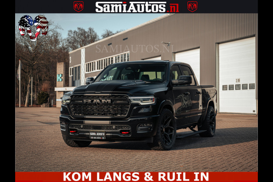 Dodge Ram Limited Night H.O 540HP 706Nm | Massage + Full Option | De Meest Luxe en Volle Pick-Up in zijn Klasse | Comfortabele Dubbele Cabine met Royale 5 Zitplaatsen | BPM vrij | Nu Leverbaar uit Voorraad | Voorraad Nr 2328 -  5157