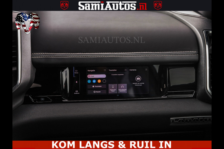 Dodge Ram NIGHT PREMIUM | 426PK | STRIPING | LUCHTVERING | HUD | PANO | 360 CAM | Full Option | LIMITED WHEELS | De Meest Luxe Pick-Up in  Comfortabele Dubbele Cabine met Royale 5 Zitplaatsen | EERSTE EIGENAAR | SMOKE PACK | BOM VOL |