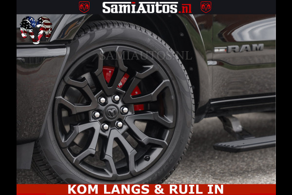 Dodge Ram NIGHT PREMIUM | 426PK | STRIPING | LUCHTVERING | HUD | PANO | 360 CAM | Full Option | LIMITED WHEELS | De Meest Luxe Pick-Up in  Comfortabele Dubbele Cabine met Royale 5 Zitplaatsen | EERSTE EIGENAAR | SMOKE PACK | BOM VOL |