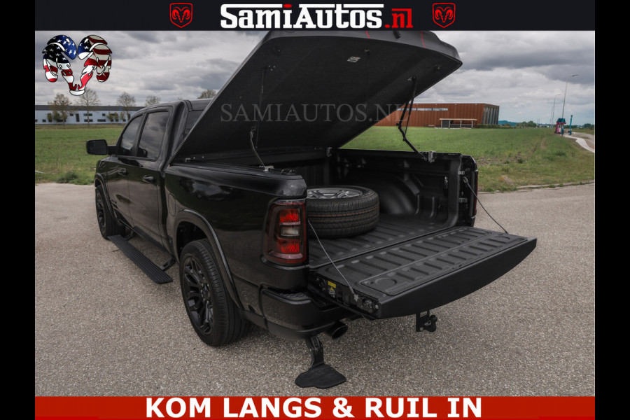 Dodge Ram NIGHT PREMIUM | 426PK | STRIPING | LUCHTVERING | HUD | PANO | 360 CAM | Full Option | LIMITED WHEELS | De Meest Luxe Pick-Up in  Comfortabele Dubbele Cabine met Royale 5 Zitplaatsen | EERSTE EIGENAAR | SMOKE PACK | BOM VOL |