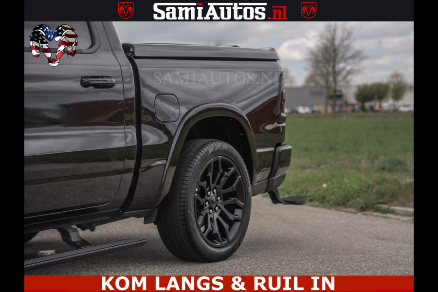 Dodge Ram NIGHT PREMIUM | 426PK | STRIPING | LUCHTVERING | HUD | PANO | 360 CAM | Full Option | LIMITED WHEELS | De Meest Luxe Pick-Up in  Comfortabele Dubbele Cabine met Royale 5 Zitplaatsen | EERSTE EIGENAAR | SMOKE PACK | BOM VOL |
