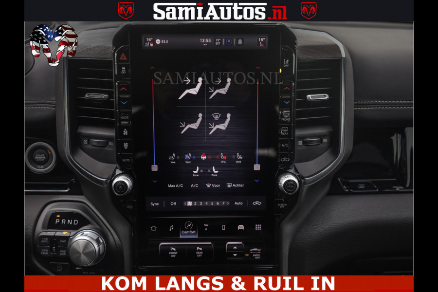 Dodge Ram NIGHT PREMIUM | 426PK | STRIPING | LUCHTVERING | HUD | PANO | 360 CAM | Full Option | LIMITED WHEELS | De Meest Luxe Pick-Up in  Comfortabele Dubbele Cabine met Royale 5 Zitplaatsen | EERSTE EIGENAAR | SMOKE PACK | BOM VOL |