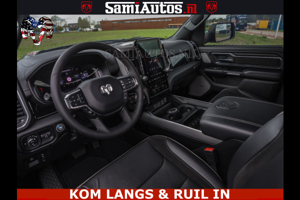 Dodge Ram NIGHT PREMIUM | 426PK | STRIPING | LUCHTVERING | HUD | PANO | 360 CAM | Full Option | LIMITED WHEELS | De Meest Luxe Pick-Up in  Comfortabele Dubbele Cabine met Royale 5 Zitplaatsen | EERSTE EIGENAAR | SMOKE PACK | BOM VOL |