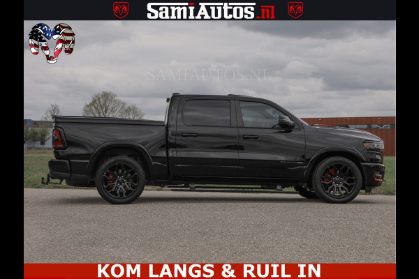 Dodge Ram NIGHT PREMIUM | 426PK | STRIPING | LUCHTVERING | HUD | PANO | 360 CAM | Full Option | LIMITED WHEELS | De Meest Luxe Pick-Up in  Comfortabele Dubbele Cabine met Royale 5 Zitplaatsen | EERSTE EIGENAAR | SMOKE PACK | BOM VOL |