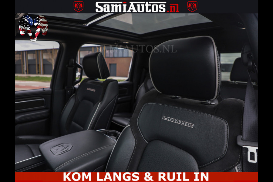 Dodge Ram NIGHT PREMIUM | 426PK | STRIPING | LUCHTVERING | HUD | PANO | 360 CAM | Full Option | LIMITED WHEELS | De Meest Luxe Pick-Up in  Comfortabele Dubbele Cabine met Royale 5 Zitplaatsen | EERSTE EIGENAAR | SMOKE PACK | BOM VOL |