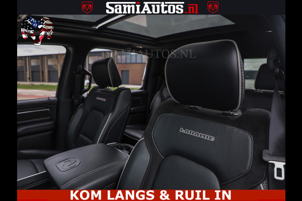 Dodge Ram NIGHT PREMIUM | 426PK | STRIPING | LUCHTVERING | HUD | PANO | 360 CAM | Full Option | LIMITED WHEELS | De Meest Luxe Pick-Up in  Comfortabele Dubbele Cabine met Royale 5 Zitplaatsen | EERSTE EIGENAAR | SMOKE PACK | BOM VOL |