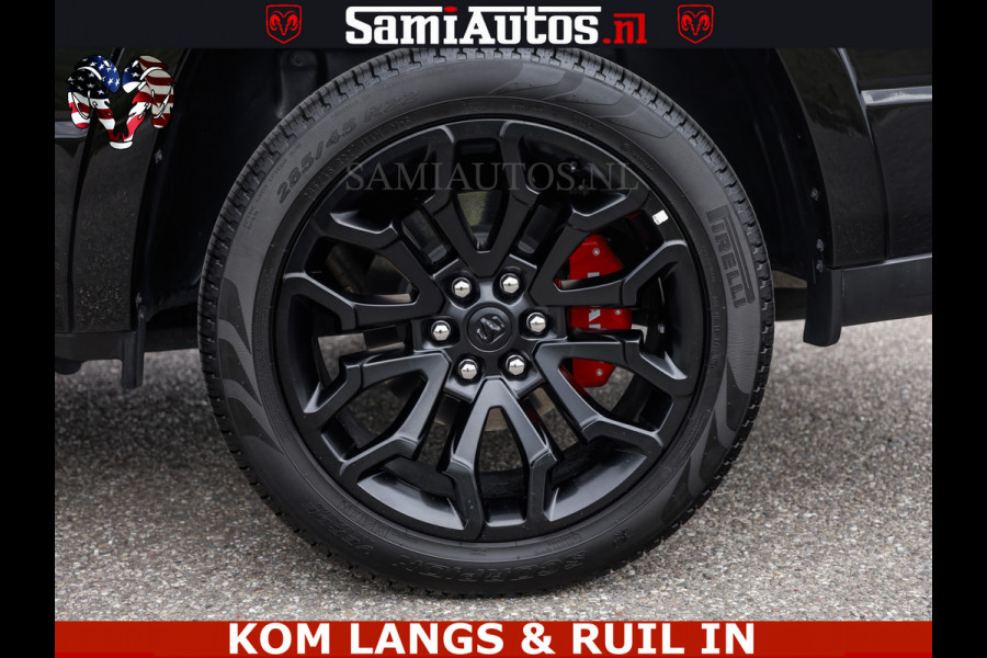 Dodge Ram NIGHT PREMIUM | 426PK | STRIPING | LUCHTVERING | HUD | PANO | 360 CAM | Full Option | LIMITED WHEELS | De Meest Luxe Pick-Up in  Comfortabele Dubbele Cabine met Royale 5 Zitplaatsen | EERSTE EIGENAAR | SMOKE PACK | BOM VOL |