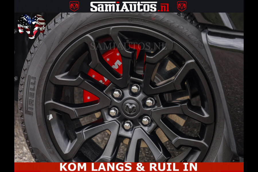 Dodge Ram NIGHT PREMIUM | 426PK | STRIPING | LUCHTVERING | HUD | PANO | 360 CAM | Full Option | LIMITED WHEELS | De Meest Luxe Pick-Up in  Comfortabele Dubbele Cabine met Royale 5 Zitplaatsen | EERSTE EIGENAAR | SMOKE PACK | BOM VOL |