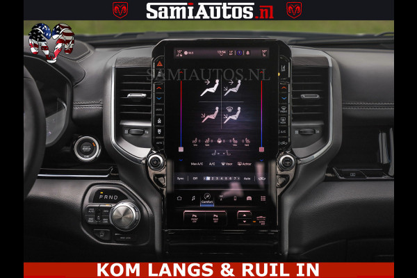 Dodge Ram NIGHT PREMIUM | 426PK | STRIPING | LUCHTVERING | HUD | PANO | 360 CAM | Full Option | LIMITED WHEELS | De Meest Luxe Pick-Up in  Comfortabele Dubbele Cabine met Royale 5 Zitplaatsen | EERSTE EIGENAAR | SMOKE PACK | BOM VOL |
