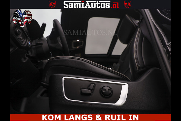 Dodge Ram NIGHT PREMIUM | 426PK | STRIPING | LUCHTVERING | HUD | PANO | 360 CAM | Full Option | LIMITED WHEELS | De Meest Luxe Pick-Up in  Comfortabele Dubbele Cabine met Royale 5 Zitplaatsen | EERSTE EIGENAAR | SMOKE PACK | BOM VOL |