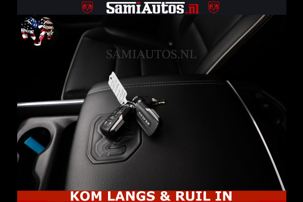 Dodge Ram NIGHT PREMIUM | 426PK | STRIPING | LUCHTVERING | HUD | PANO | 360 CAM | Full Option | LIMITED WHEELS | De Meest Luxe Pick-Up in  Comfortabele Dubbele Cabine met Royale 5 Zitplaatsen | EERSTE EIGENAAR | SMOKE PACK | BOM VOL |