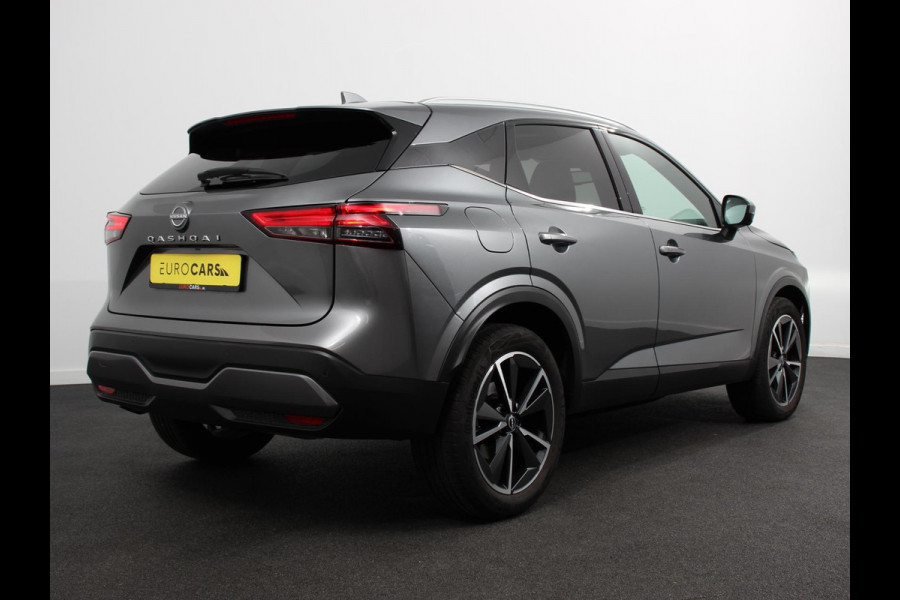 Nissan QASHQAI 1.3 MHEV Xtronic Tekna Plus Automaat Navigatie Apple Carplay/Android Auto Parkeersensoren 360 camera Adaptive cruise control Panoramadak Elektrische achterklep Elektrische bestuurderstoel Stoel-en stuurverwarming Ledverlichting Climate Control