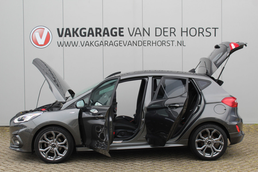 Ford Fiesta 1.0 EcoBoost Hybrid ST-Line X Luxe, sportieve en goed onderhouden Fiesta ! Autm. airco, Cruise control, Lane assist, 17" Lmv, Parkeersensoren Achter, Metallic lak, Navigatie by Apple/Android, LED verlichting etc