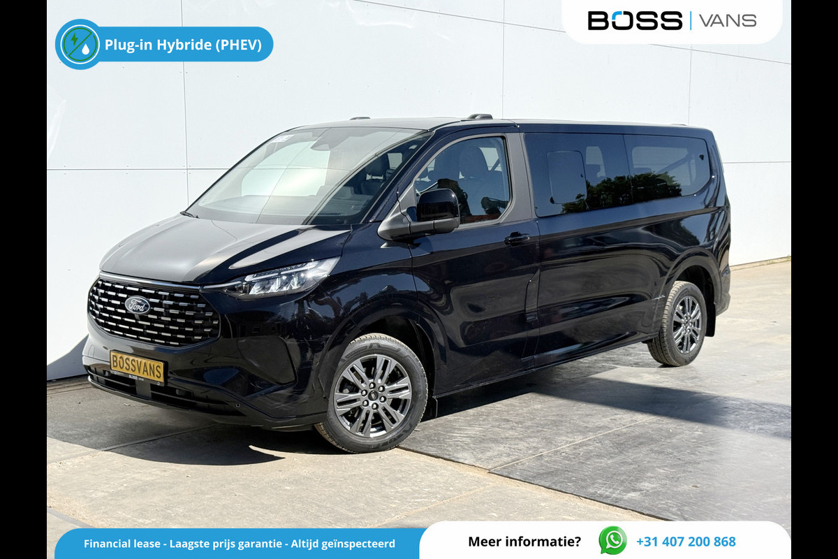 Ford Tourneo Custom 233PK PHEV Automaat Ex BTW/Ex BPM Titanium 9-Personen LED Lichtmetalen Velgen PDC Leren stoelen Carplay Camera Parkeersensoren Cruise Control