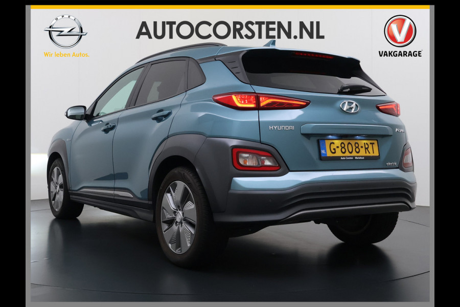 Hyundai Kona EV 64kWh 204pk Premium Warmtepomp Leer Head-Up Display Apple Carplay Android Navi Camera Elektr.Stoelen+Verwarmd+Ventilatie Adap Verwarmd Stuur Pdc Subwoofer Bluetooth Dodehoek detector Privacy Glas Rijstrooksensor Origineel Nederlandse EV