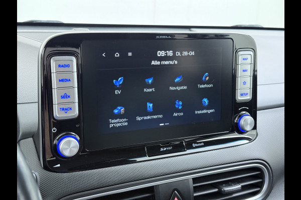 Hyundai Kona EV 64kWh 204pk Premium Warmtepomp Leer Head-Up Display Apple Carplay Android Navi Camera Elektr.Stoelen+Verwarmd+Ventilatie Adap Verwarmd Stuur Pdc Subwoofer Bluetooth Dodehoek detector Privacy Glas Rijstrooksensor Origineel Nederlandse EV