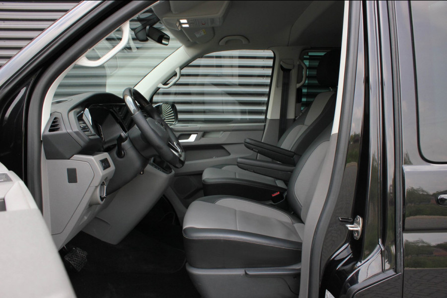 Volkswagen Transporter 2.0 TDI L2H1 CARAVELLE 204PK DC DUBBEL CABINE / ELEK.SCHUIF / FULL OPTIONS / LEDER / FULL BLACK / APPLE CAR