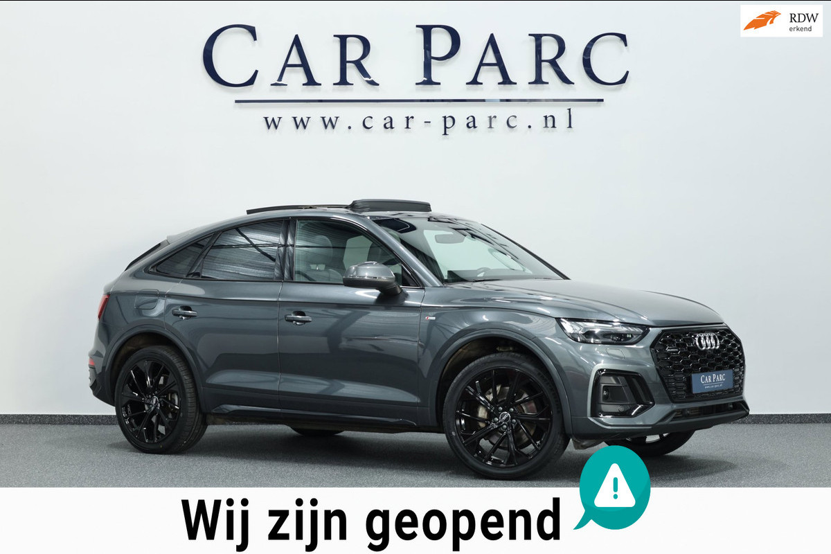 Audi Q5 Sportback 50 TFSI e S edition 3x S-line/LED/VIRTUAL/SFEER/PANO/HALF LEDER+S.VERWARMING/21" LMV/CAM/ACC/ECC/12 MND GARANTIE