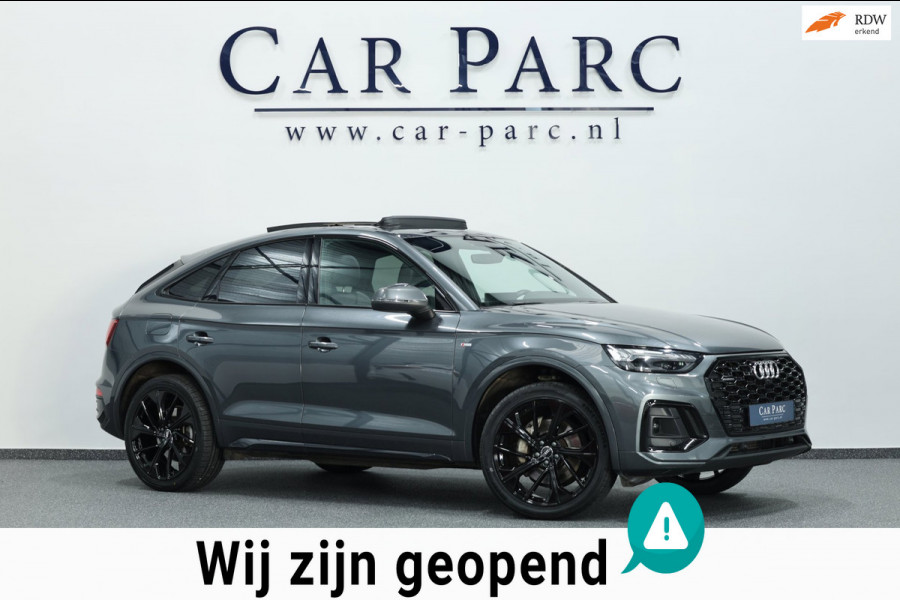 Audi Q5 Sportback 50 TFSI e S edition 3x S-line/LED/VIRTUAL/SFEER/PANO/HALF LEDER+S.VERWARMING/21" LMV/CAM/ACC/ECC/12 MND GARANTIE