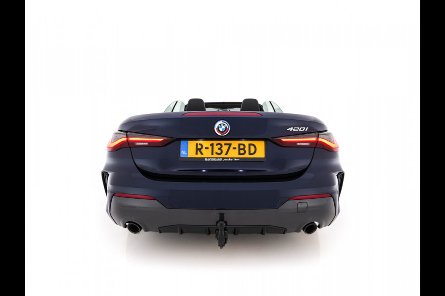 BMW 4 Serie Cabrio 420i M-Sportpack High Executive (INCL-BTW) *LEATHER | FULL-LED | MEMORY-PACK | BLINDSPOT | DIGI-COCKPIT | HIFI-SOUND | SHIFTPADDLES | CAMERA | DAB | NAVI-FULLMAP | TOWBAR | 19''ALU*