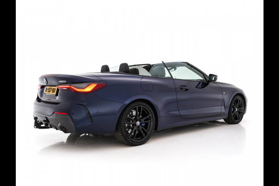 BMW 4 Serie Cabrio 420i M-Sportpack High Executive (INCL-BTW) *LEATHER | FULL-LED | MEMORY-PACK | BLINDSPOT | DIGI-COCKPIT | HIFI-SOUND | SHIFTPADDLES | CAMERA | DAB | NAVI-FULLMAP | TOWBAR | 19''ALU*