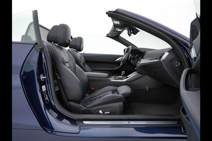 BMW 4 Serie Cabrio 420i M-Sportpack High Executive (INCL-BTW) *LEATHER | FULL-LED | MEMORY-PACK | BLINDSPOT | DIGI-COCKPIT | HIFI-SOUND | SHIFTPADDLES | CAMERA | DAB | NAVI-FULLMAP | TOWBAR | 19''ALU*