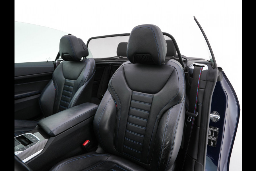 BMW 4 Serie Cabrio 420i M-Sportpack High Executive (INCL-BTW) *LEATHER | FULL-LED | MEMORY-PACK | BLINDSPOT | DIGI-COCKPIT | HIFI-SOUND | SHIFTPADDLES | CAMERA | DAB | NAVI-FULLMAP | TOWBAR | 19''ALU*