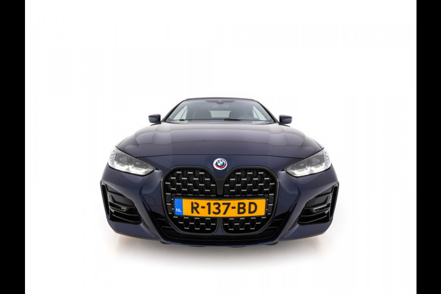 BMW 4 Serie Cabrio 420i M-Sportpack High Executive (INCL-BTW) *LEATHER | FULL-LED | MEMORY-PACK | BLINDSPOT | DIGI-COCKPIT | HIFI-SOUND | SHIFTPADDLES | CAMERA | DAB | NAVI-FULLMAP | TOWBAR | 19''ALU*