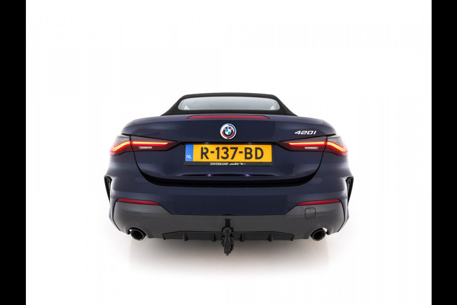 BMW 4 Serie Cabrio 420i M-Sportpack High Executive (INCL-BTW) *LEATHER | FULL-LED | MEMORY-PACK | BLINDSPOT | DIGI-COCKPIT | HIFI-SOUND | SHIFTPADDLES | CAMERA | DAB | NAVI-FULLMAP | TOWBAR | 19''ALU*