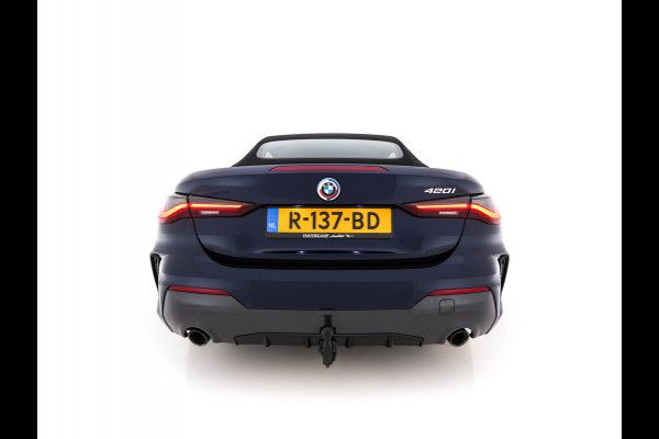 BMW 4 Serie Cabrio 420i M-Sportpack High Executive (INCL-BTW) *LEATHER | FULL-LED | MEMORY-PACK | BLINDSPOT | DIGI-COCKPIT | HIFI-SOUND | SHIFTPADDLES | CAMERA | DAB | NAVI-FULLMAP | TOWBAR | 19''ALU*