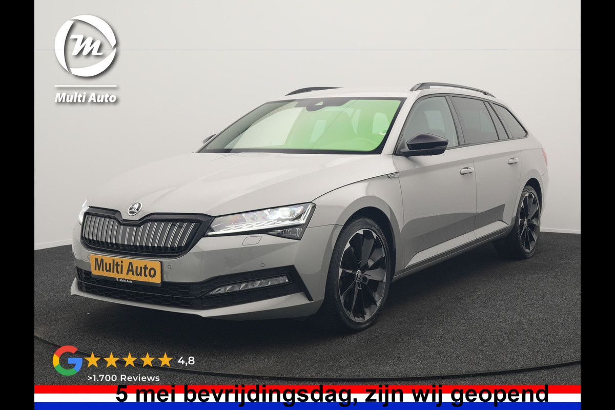 Škoda Superb Combi 1.4 TSI iV Sportline Business PHEV 218pk Dealer O.H. | Trekhaak Af Fabriek | Adaptive Cruise | 360 Camera | Canton Audio | Alcantara Sportstoelen Memory & Verwarmd | Sfeerverlichting | Stuur Verwarmd | Blis | Keyless | Apple Carplay | DAB | Plug In Hybrid |