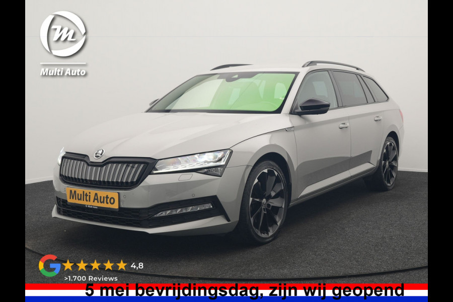 Škoda Superb Combi 1.4 TSI iV Sportline Business PHEV 218pk Dealer O.H. | Trekhaak Af Fabriek | Adaptive Cruise | 360 Camera | Canton Audio | Alcantara Sportstoelen Memory & Verwarmd | Sfeerverlichting | Stuur Verwarmd | Blis | Keyless | Apple Carplay | DAB | Plug In Hybrid |