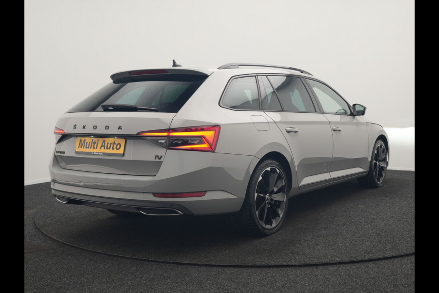 Škoda Superb Combi 1.4 TSI iV Sportline Business PHEV 218pk Dealer O.H. | Trekhaak Af Fabriek | Adaptive Cruise | 360 Camera | Canton Audio | Alcantara Sportstoelen Memory & Verwarmd | Sfeerverlichting | Stuur Verwarmd | Blis | Keyless | Apple Carplay | DAB | Plug In Hybrid |