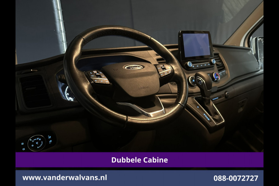 Ford Transit Custom 2.0 TDCI 131pk Automaat L2H1 Dubbele cabine Euro6 Airco | 6-Zits | Camera | Navigatie | Apple Carplay LED, Trekhaak, Cruisecontrol, Android Auto, Stoelverwarming, Verwarmde Voorruit, Parkeersensoren, Bijrijdersbank