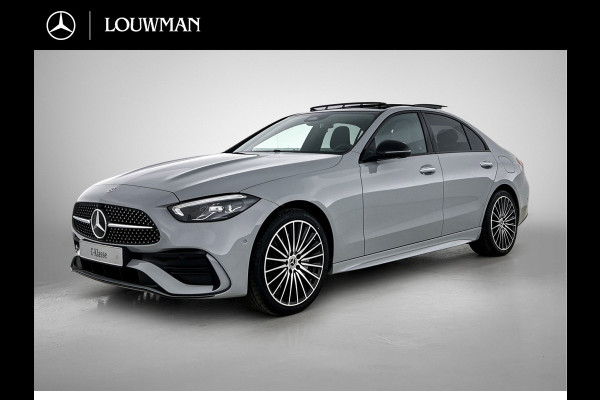 Mercedes-Benz C-Klasse 300 e Business Solution AMG | Nightpakket | Comfortpakket Plus | Middenconsole metaalstructuur | Trekhaak | Panoramaschuifdak | Smartphone integratie | 360° camera | Sfeerverlichting |