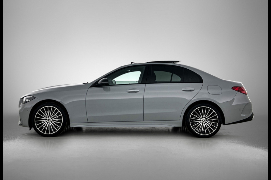 Mercedes-Benz C-Klasse 300 e Business Solution AMG | Nightpakket | Comfortpakket Plus | Middenconsole metaalstructuur | Trekhaak | Panoramaschuifdak | Smartphone integratie | 360° camera | Sfeerverlichting |