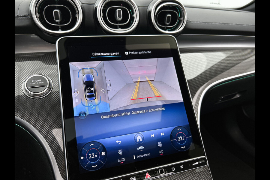 Mercedes-Benz C-Klasse 300 e Business Solution AMG | Nightpakket | Comfortpakket Plus | Middenconsole metaalstructuur | Trekhaak | Panoramaschuifdak | Smartphone integratie | 360° camera | Sfeerverlichting |