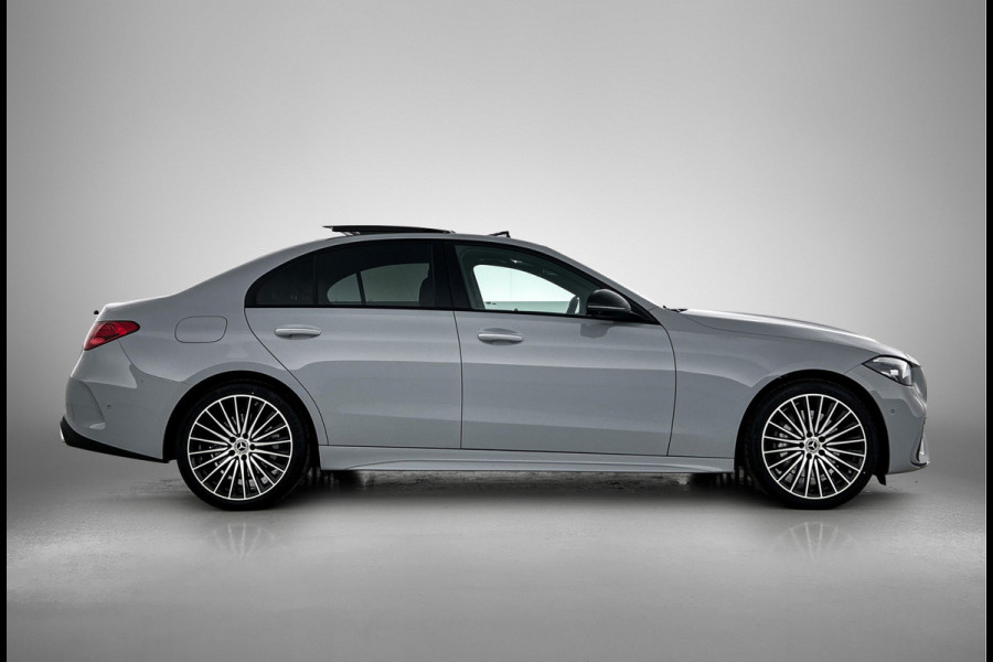 Mercedes-Benz C-Klasse 300 e Business Solution AMG | Nightpakket | Comfortpakket Plus | Middenconsole metaalstructuur | Trekhaak | Panoramaschuifdak | Smartphone integratie | 360° camera | Sfeerverlichting |