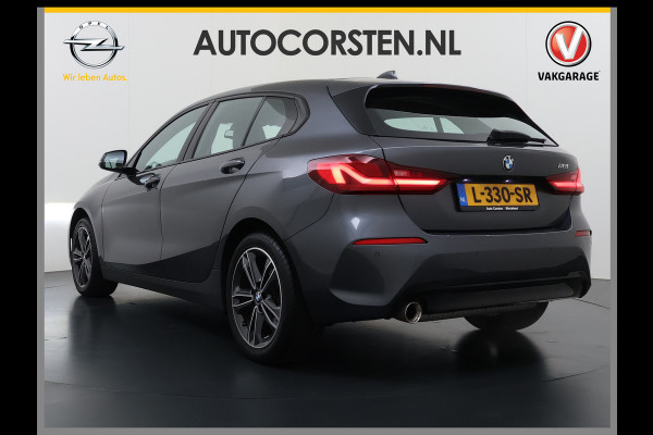 BMW 1-serie 118i AUT-7 Sport Line Apple Carplay Android Navi 1/2 Leer Live cockpit pro Shadow-line Stoelverwarming Ecc Cruise Control Pdc Bu Lmv 17" Led DAB Regen-Lichtsensor Verkeersbord detectie Rijstrooksensor Dealeronderhouden