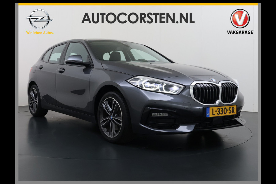 BMW 1-serie 118i AUT-7 Sport Line Apple Carplay Android Navi 1/2 Leer Live cockpit pro Shadow-line Stoelverwarming Ecc Cruise Control Pdc Bu Lmv 17" Led DAB Regen-Lichtsensor Verkeersbord detectie Rijstrooksensor Dealeronderhouden