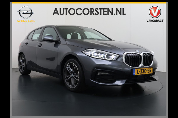 BMW 1-serie 118i AUT-7 Sport Line Apple Carplay Android Navi 1/2 Leer Live cockpit pro Shadow-line Stoelverwarming Ecc Cruise Control Pdc Bu Lmv 17" Led DAB Regen-Lichtsensor Verkeersbord detectie Rijstrooksensor Dealeronderhouden