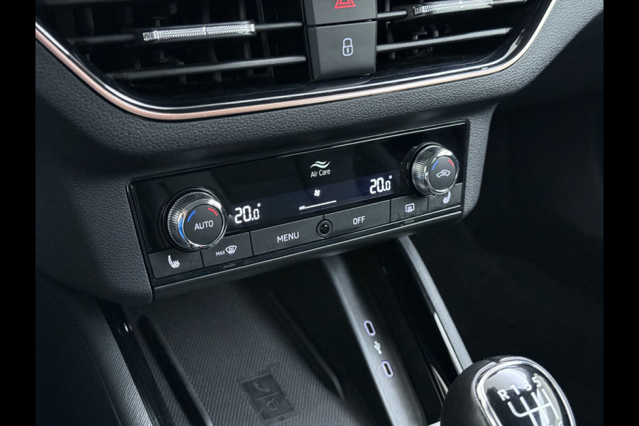 Škoda Kamiq T 111pk 1/2 Leer+Elek.Stoel+Verwarmd Apple Camera Android Auto Navi Ecc Camera Cruise Control Pdc Business Edition Draadloze Tel.lader Lmv 16" Isofix Voorruitverwarming DAB Led 1e Eigenaar Origineel Nederlandse Auto